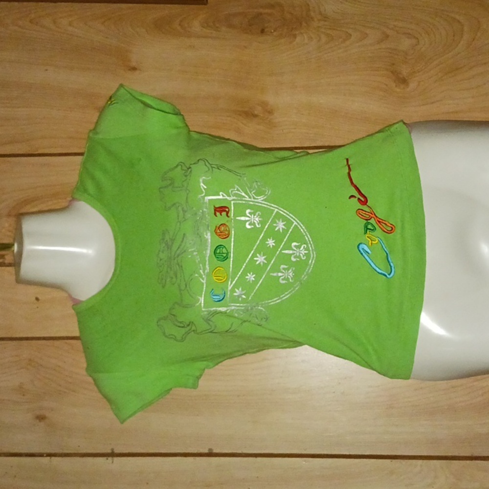 COOGI Green Tee with Silver Crest Design